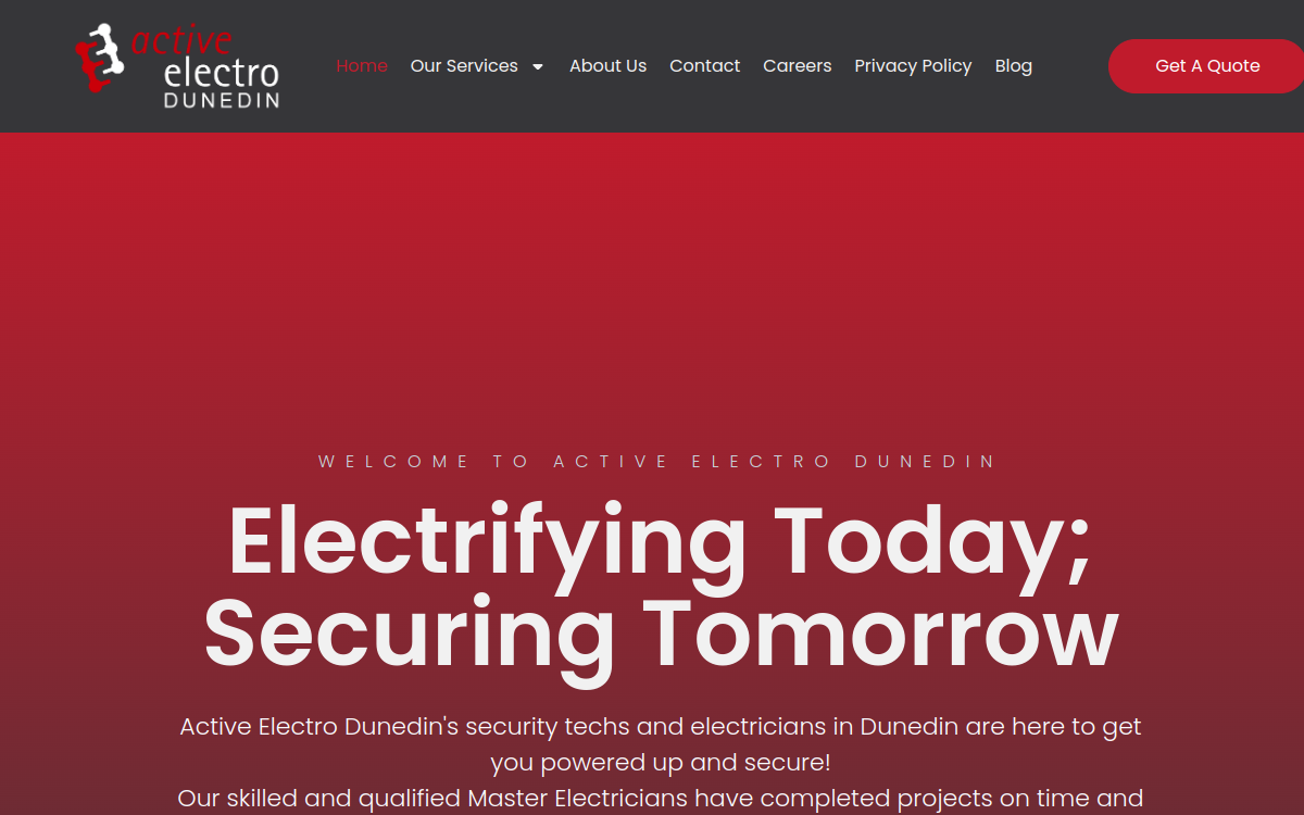 Active Electro Dunedin Ltd website screenshot