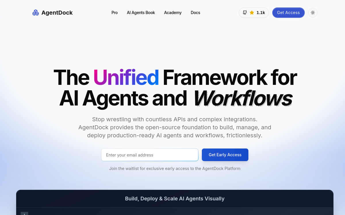 AgentDock website preview