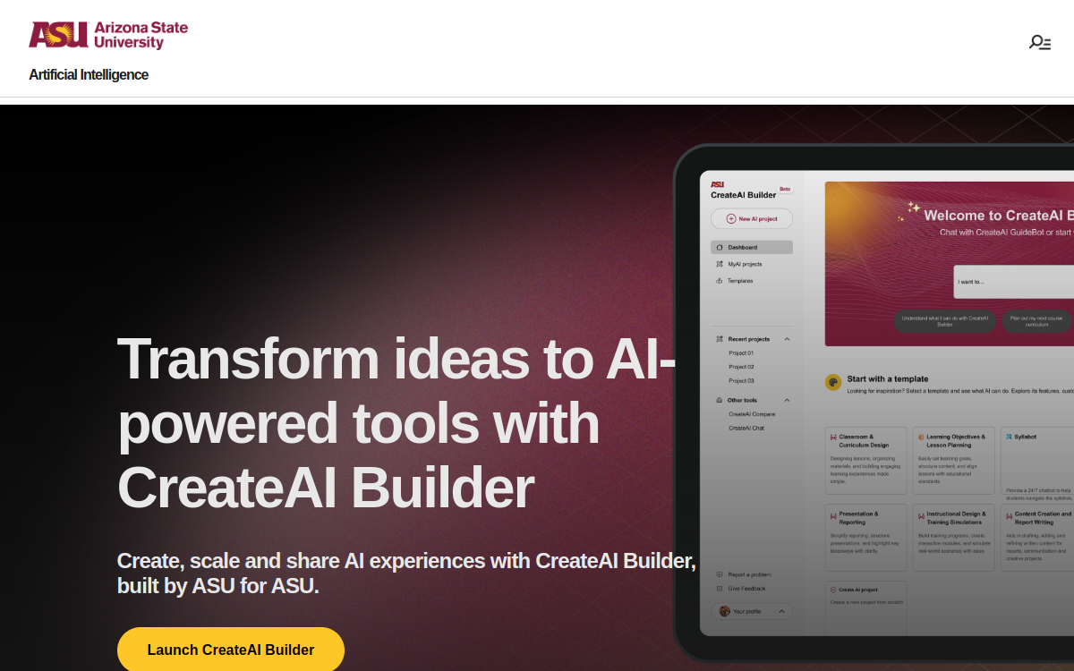 ASU Create AI, screenshot 2