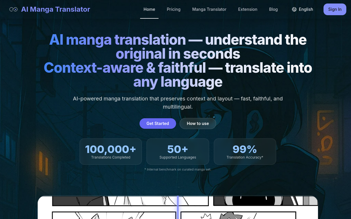 Screenshot of Manga Translator