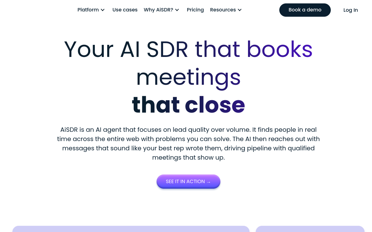 Screenshot von AiSDR