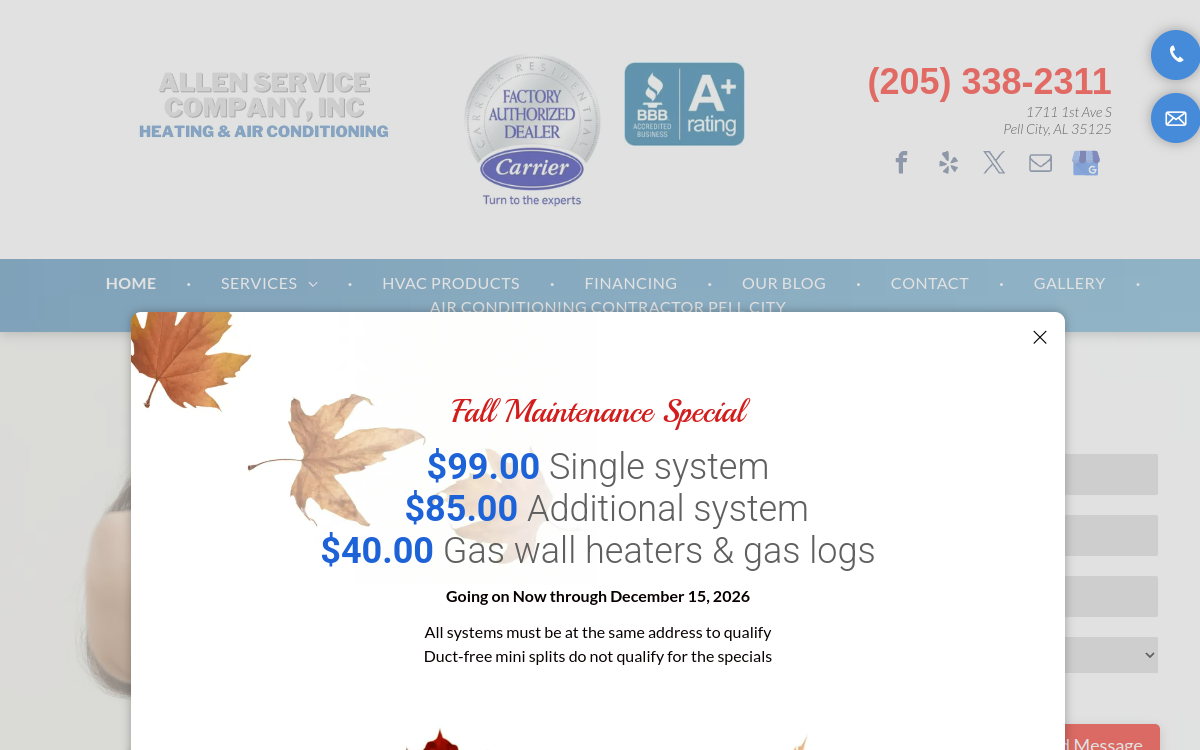 Allen Service Company, Inc website screenshot