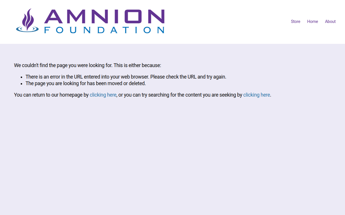 Amnion Foundation website screenshot