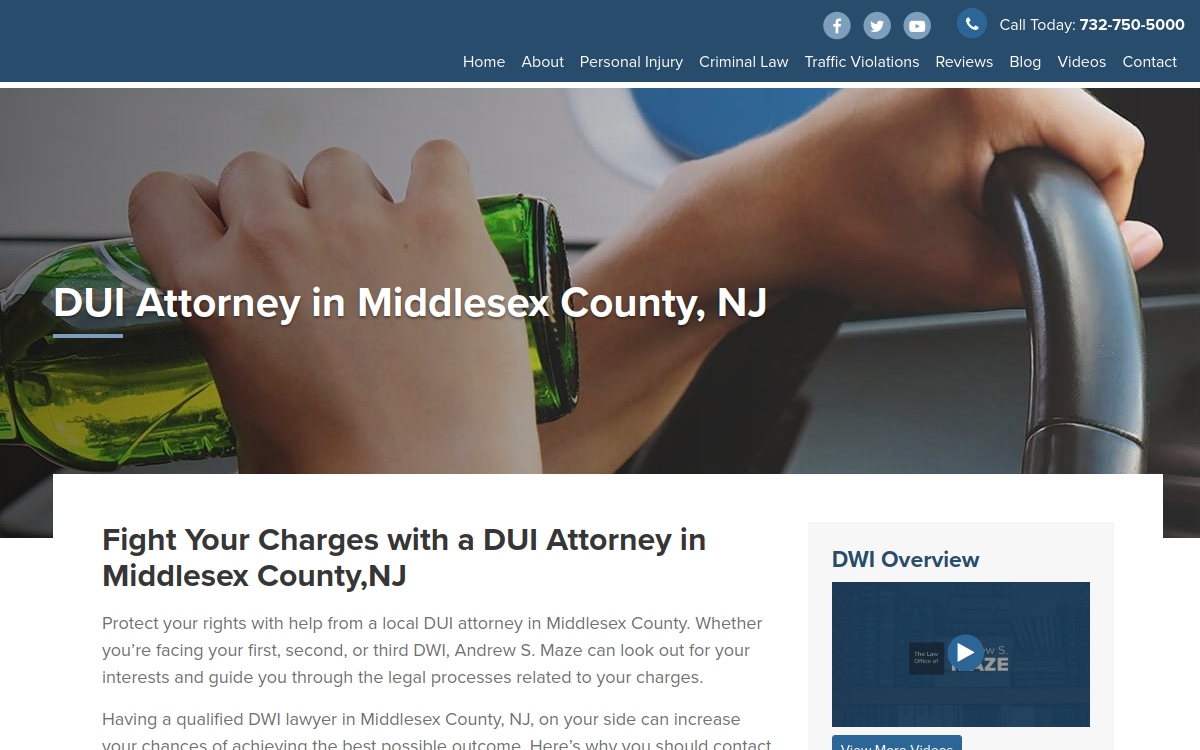 The Law Office of Andrew S. Maze website screenshot