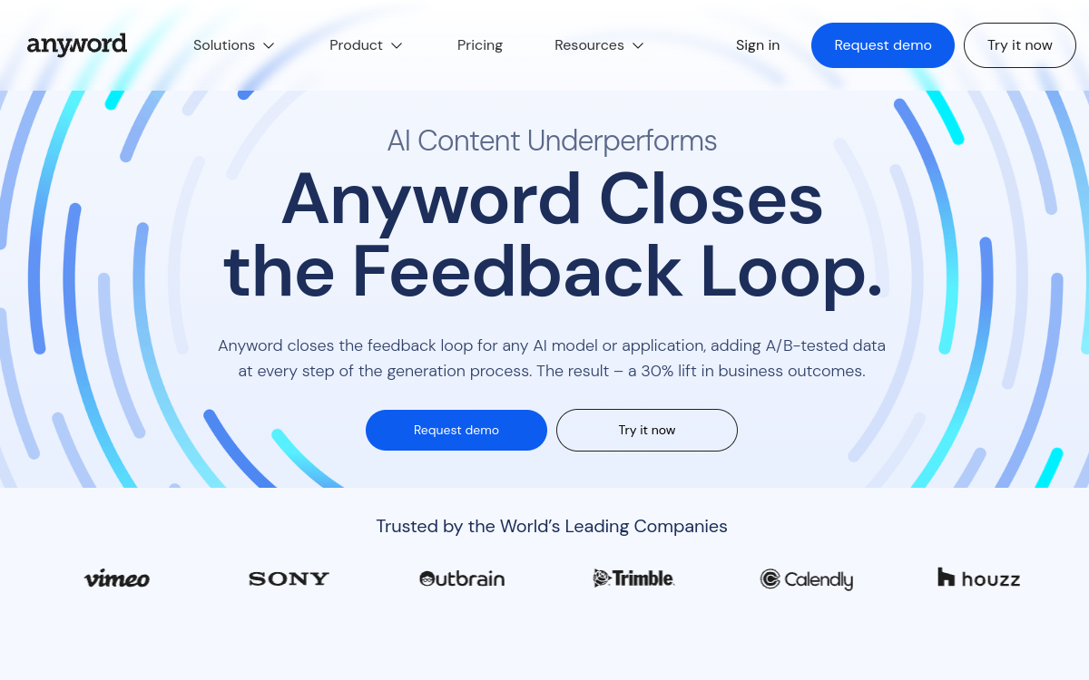 Anyword website preview