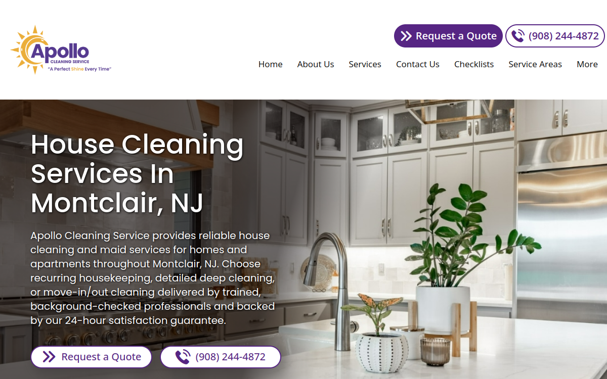 Apollo Cleaning Service website screenshot