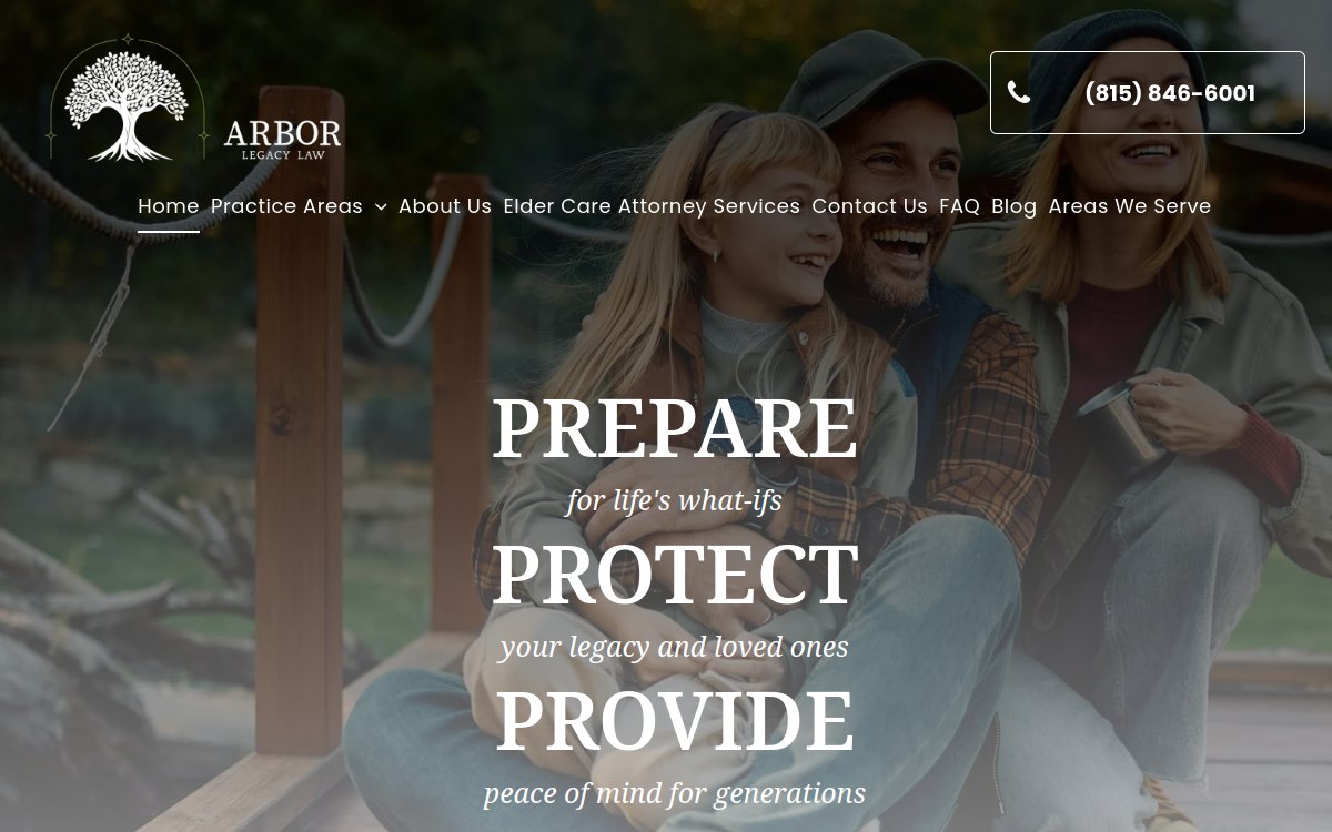 Arbor Legacy Law, LLC website screenshot