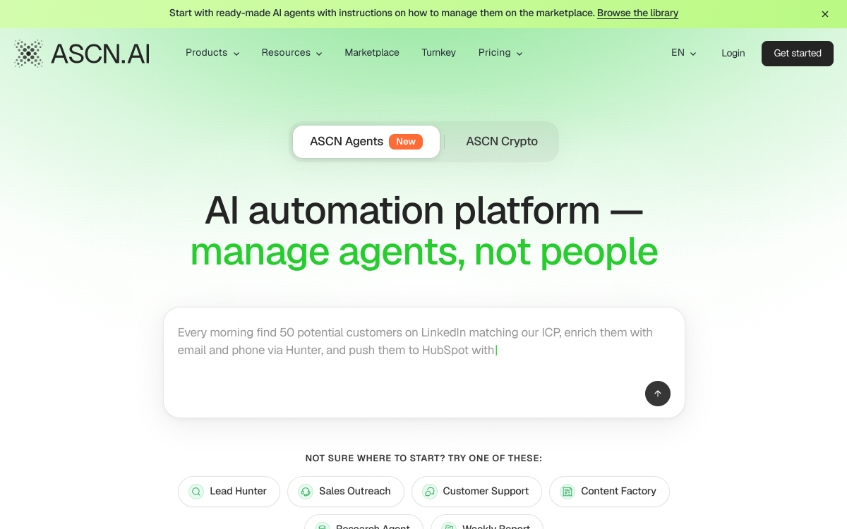 Screenshot von ASCN AI