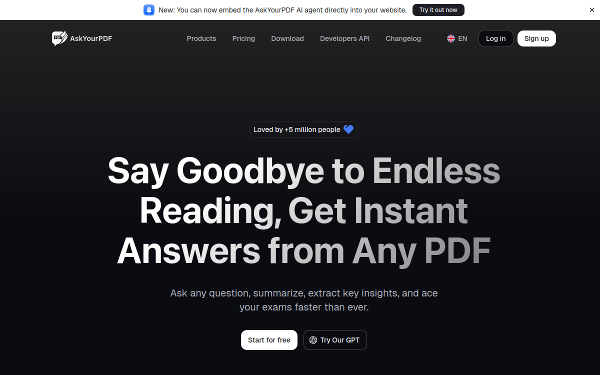 Captura de tela de AskYourPDF