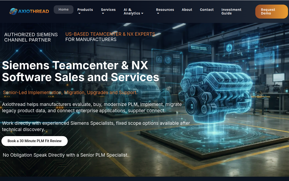 Axiothread website screenshot