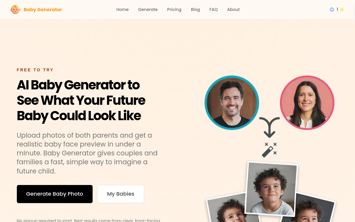 Screenshot von Baby Generator AI