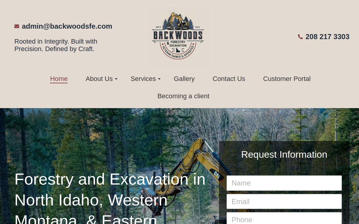 Backwoods Forestry Mulching website screenshot