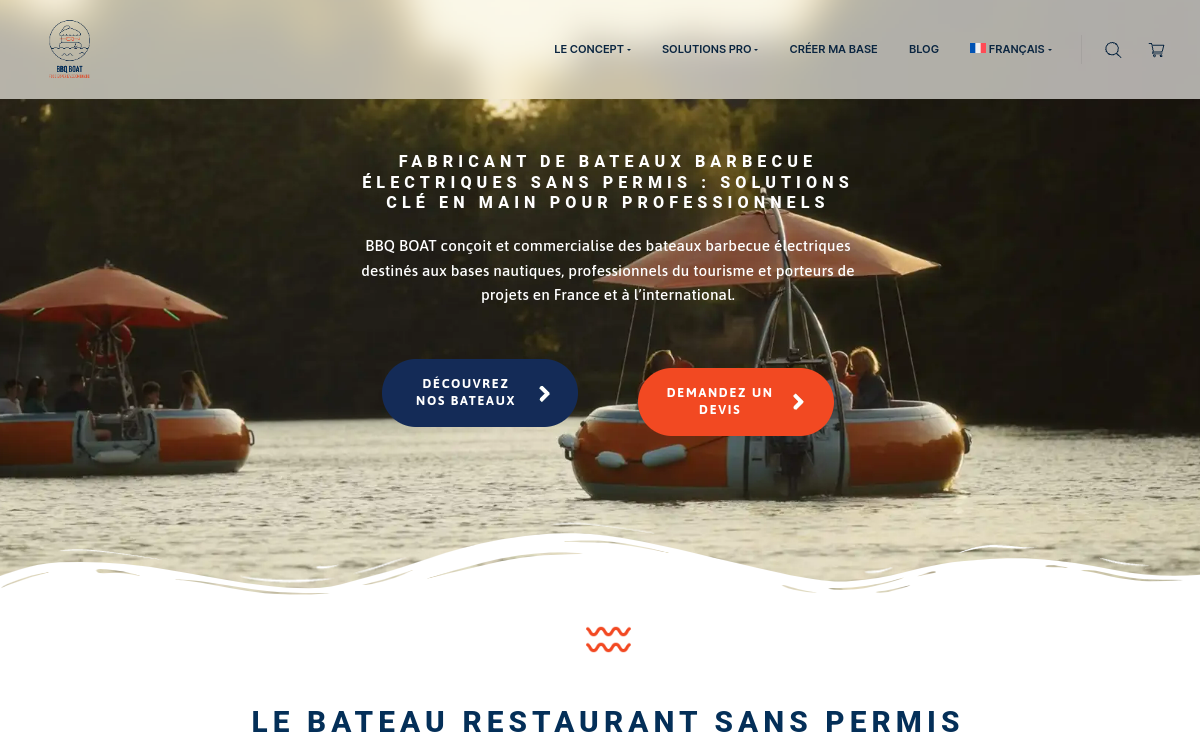 Site BBQ Boat réalisé par Cap & Code