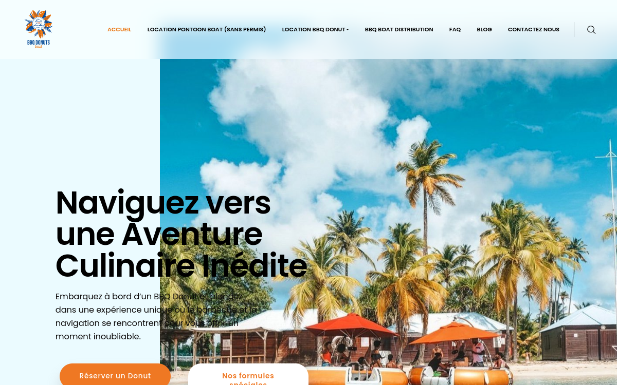 Site BBQ Donuts Boat réalisé par Cap & Code