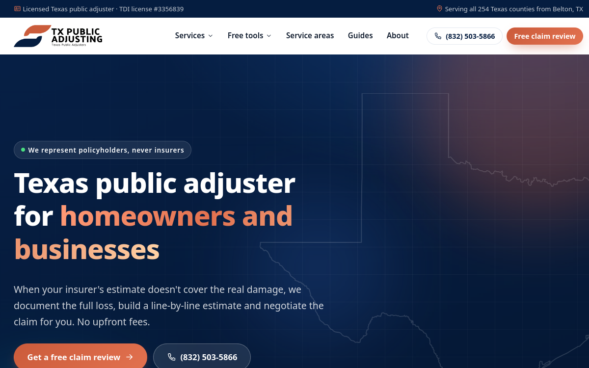 BENATAR ROOFING GROUP website screenshot