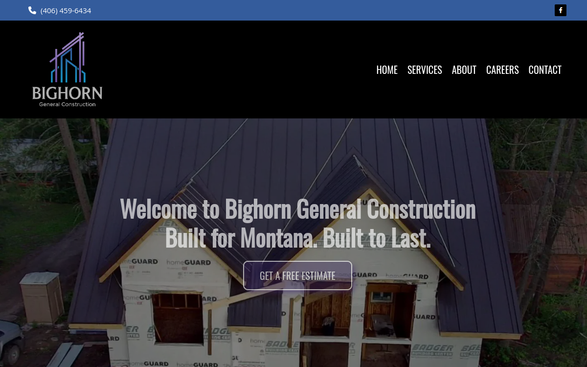 Bighorn General Construction website screenshot