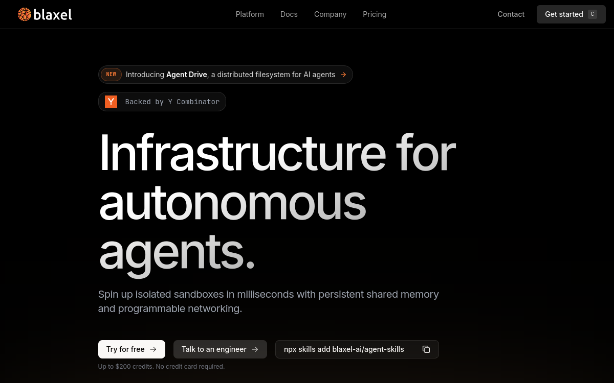 Screenshot of Blaxel