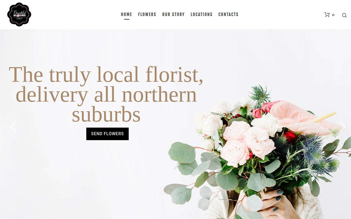 Bountiful Blooms Florist website screenshot