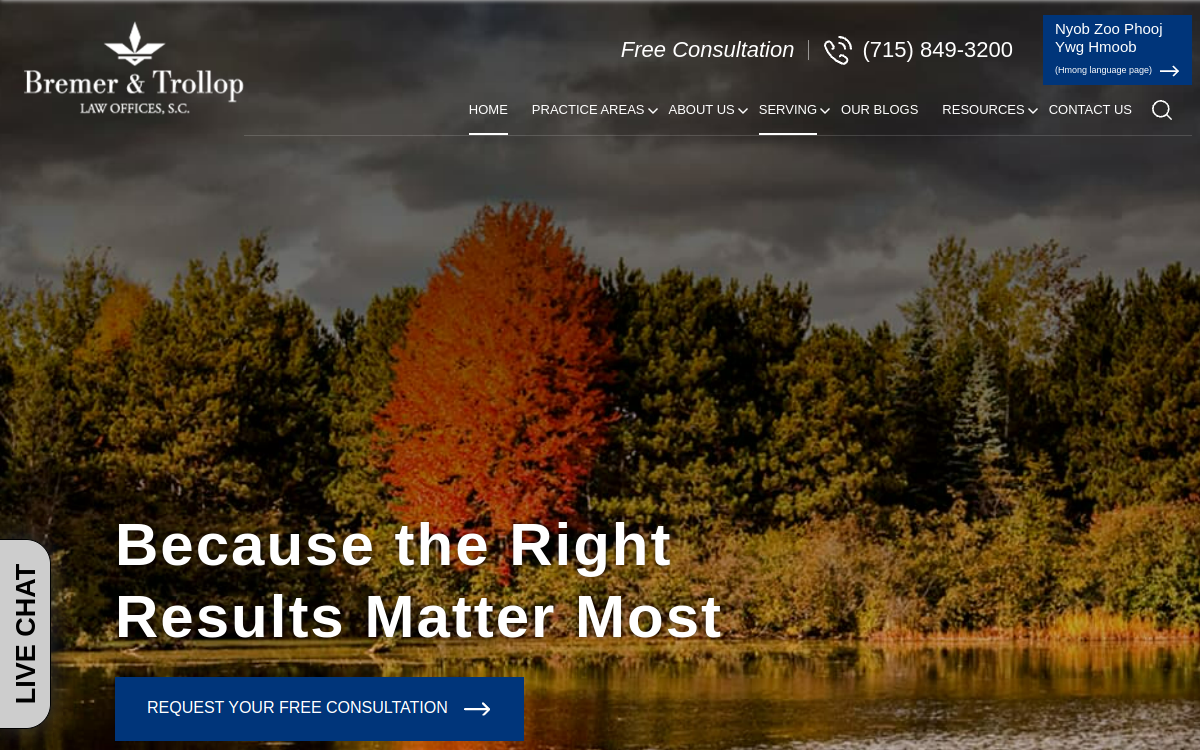 Bremer & Trollop Law Offices, S.C. website screenshot