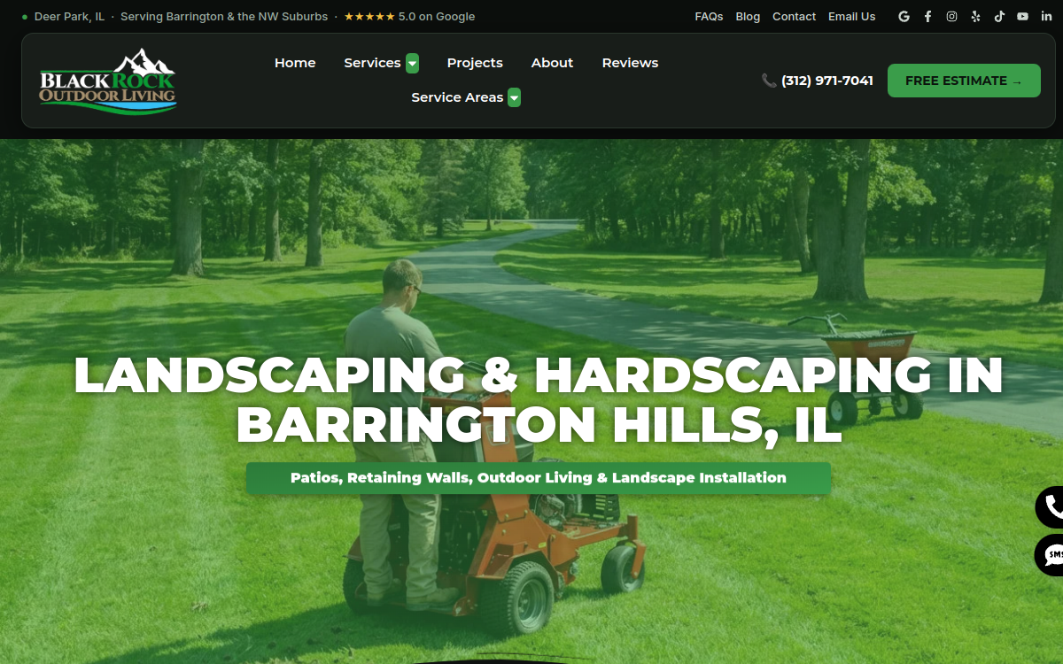 BlackRock Outdoor Living website screenshot
