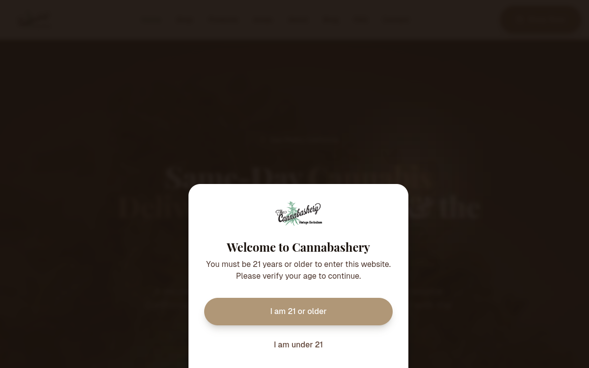 The Cannabashery website screenshot
