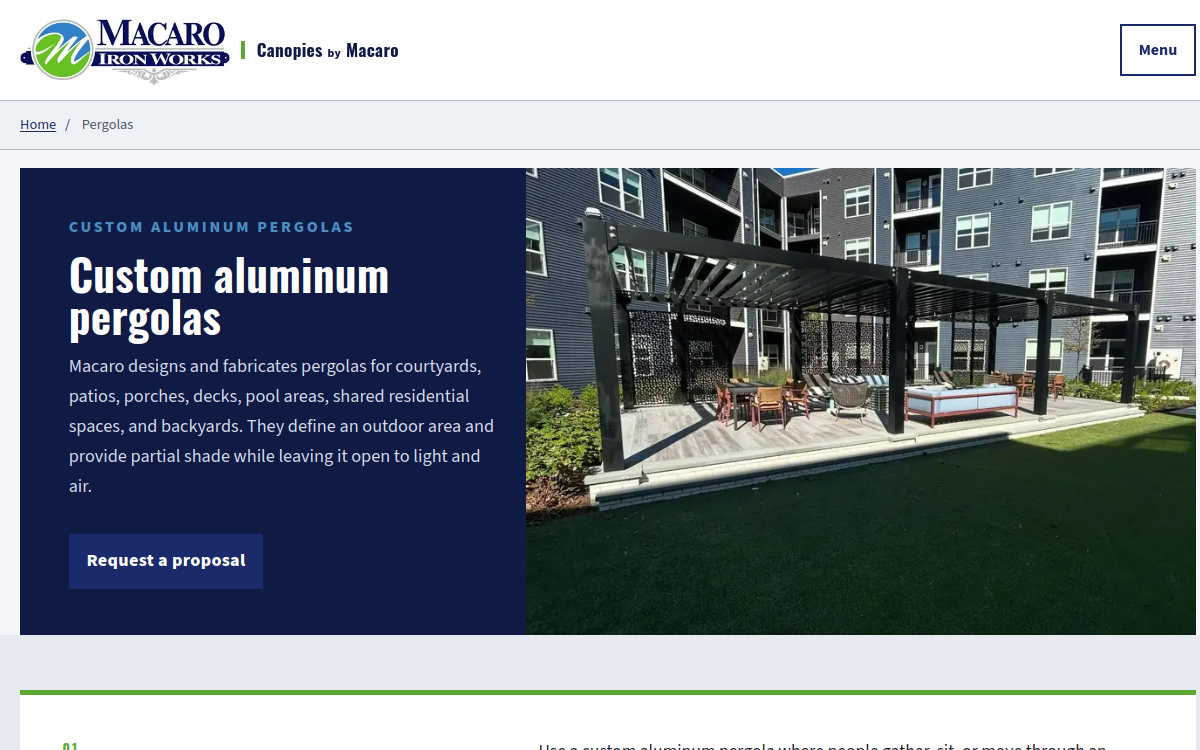 Canopies by Macaro website screenshot