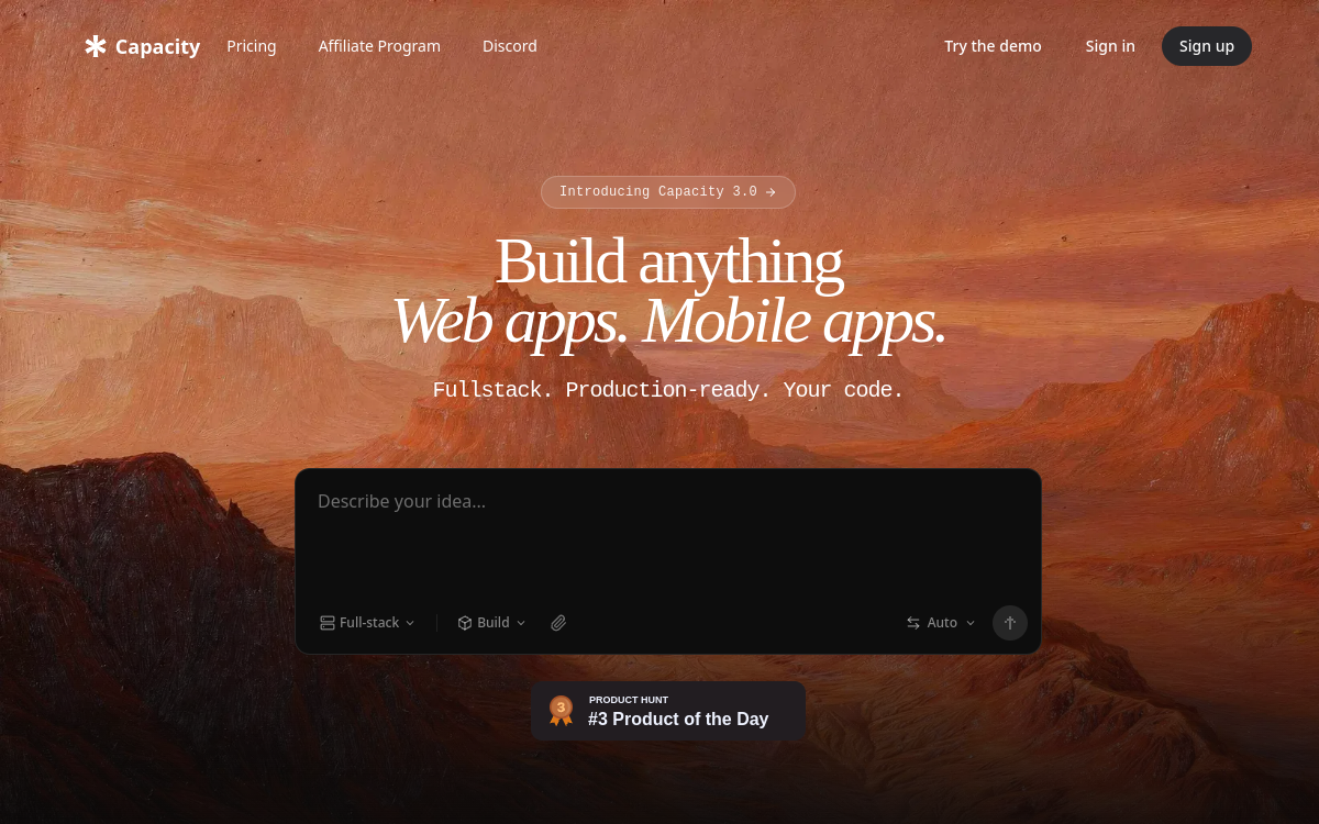 Capacity website preview