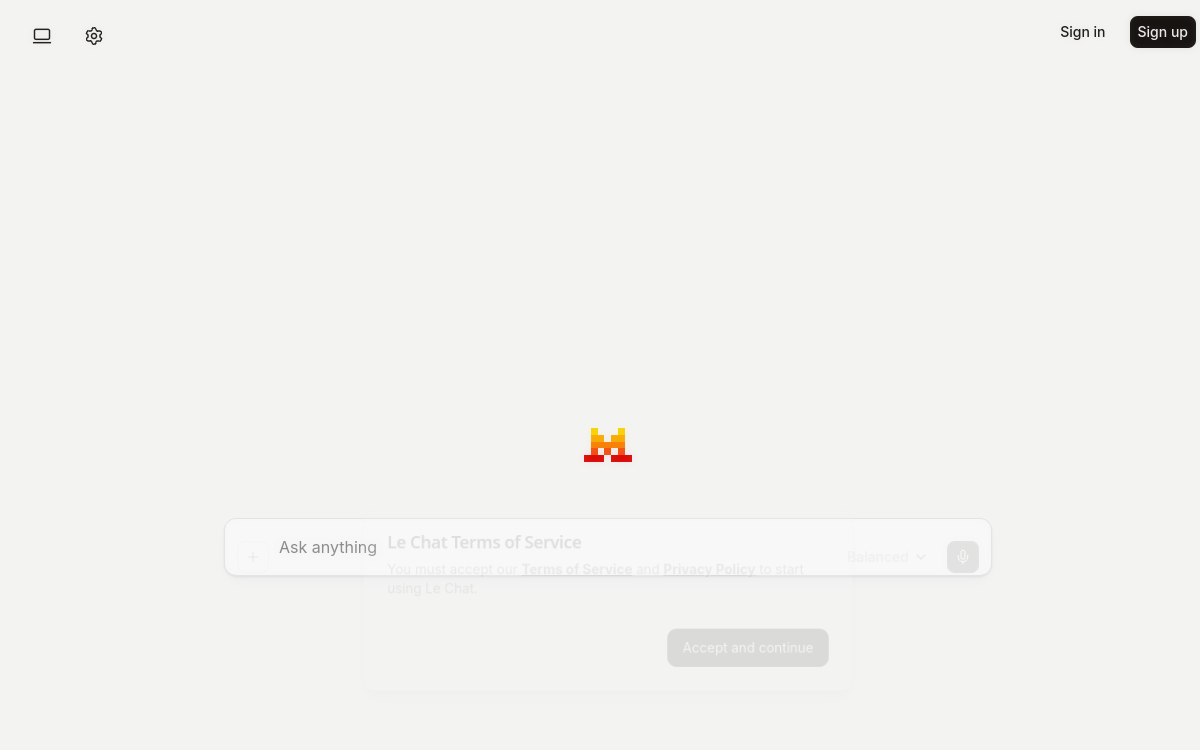 Le Chat website preview