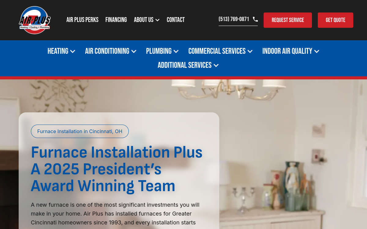 Air Plus website screenshot