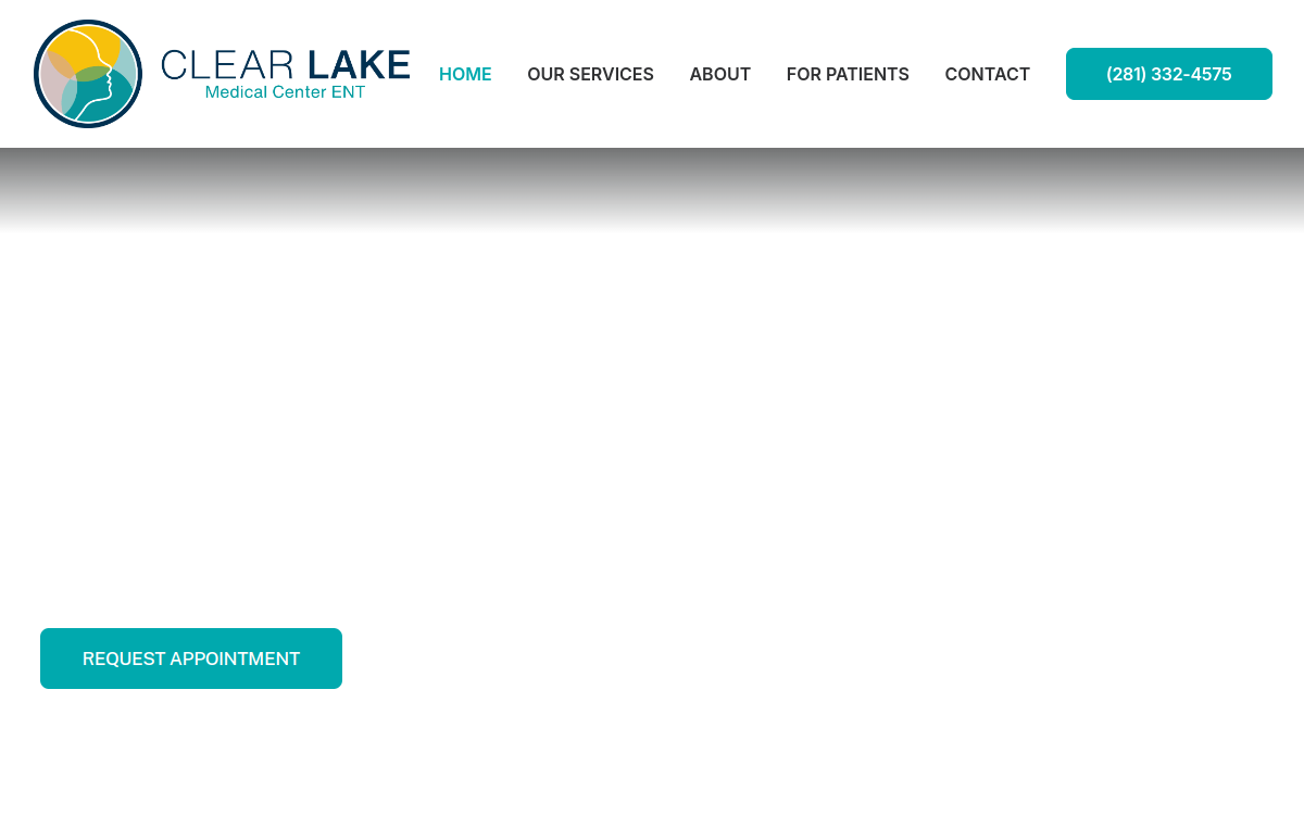 Clear Lake Medical Center ENT website screenshot
