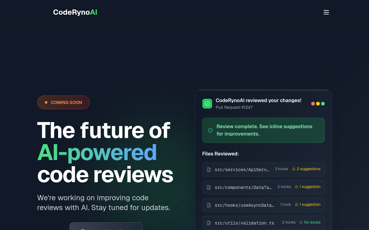 Screenshot of CodeRynoAI
