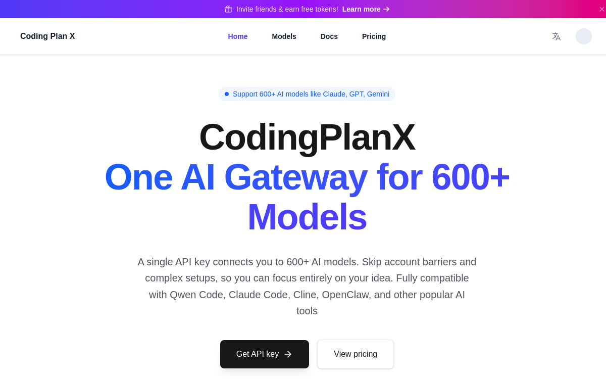 Captura de pantalla de CodingPlanX AI