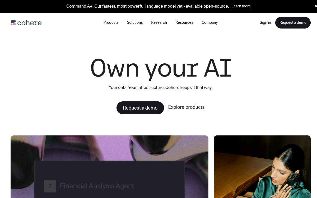 Cohere website preview