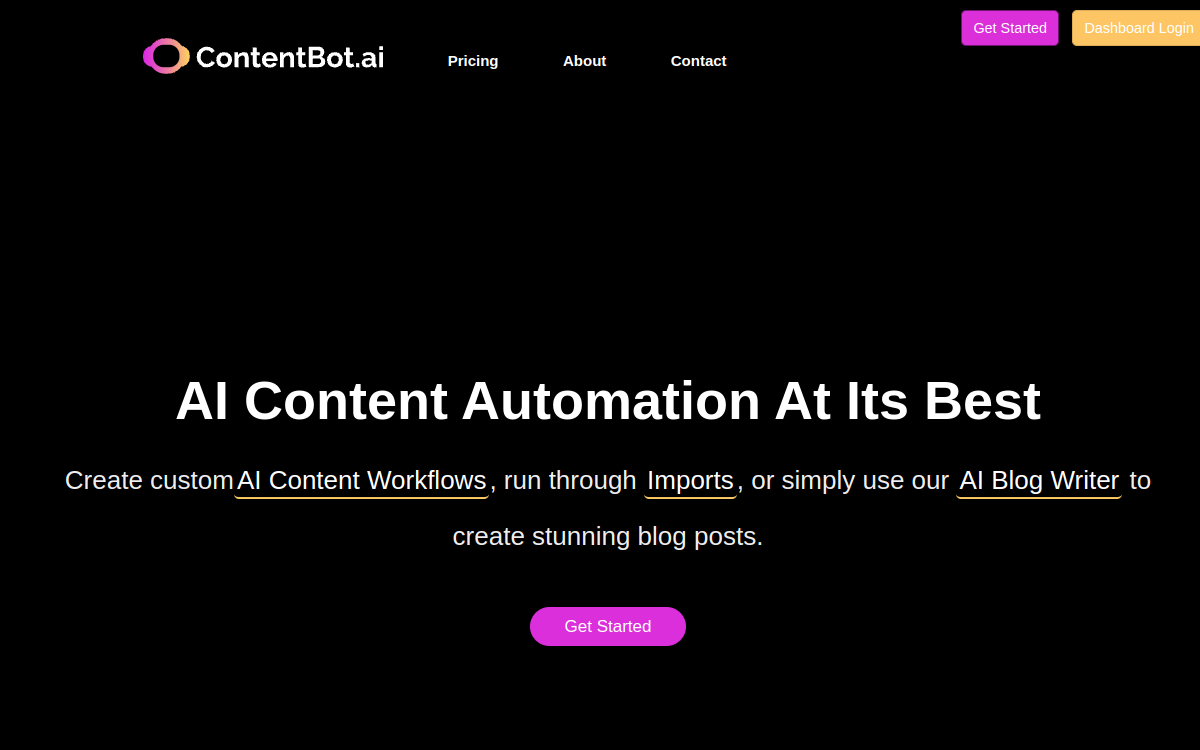 ContentBot website preview