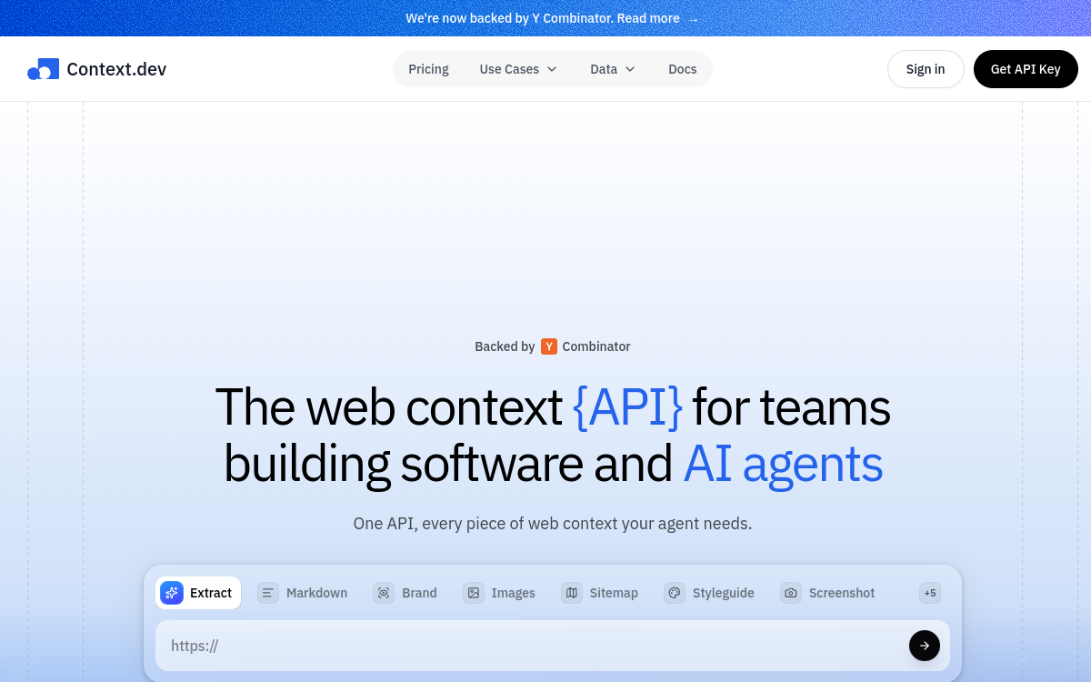Screenshot of Context.dev