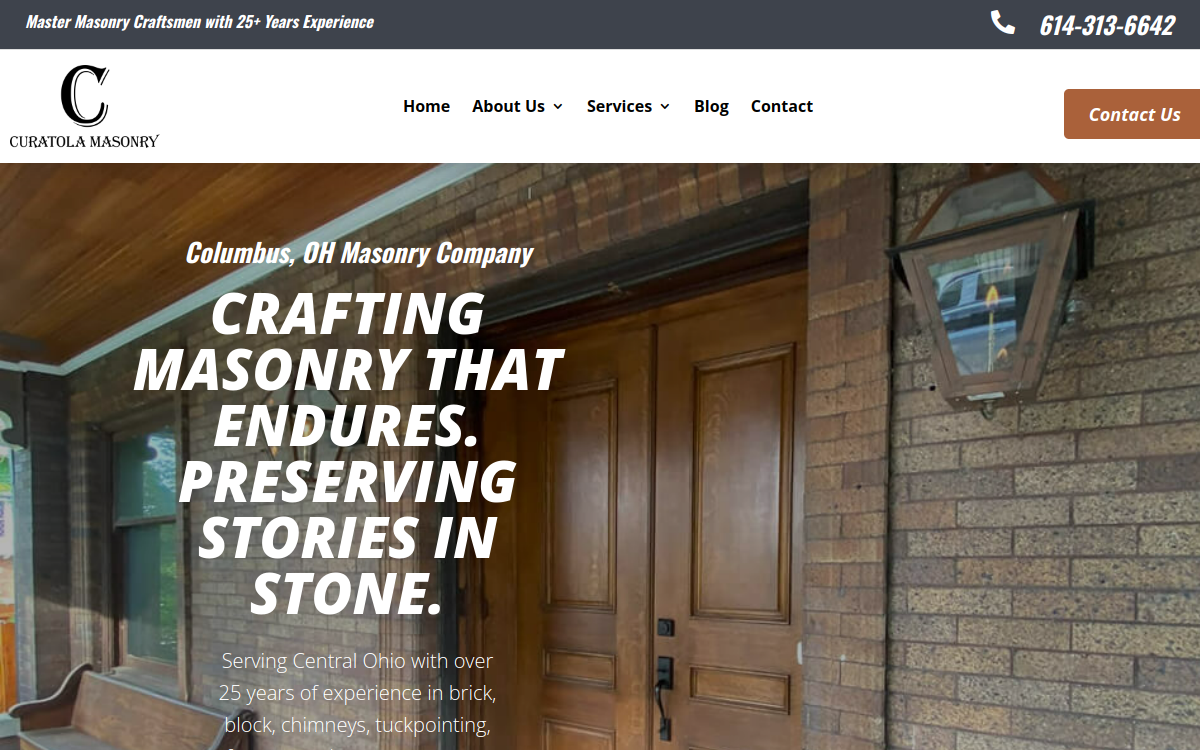 Curatola Masonry website screenshot