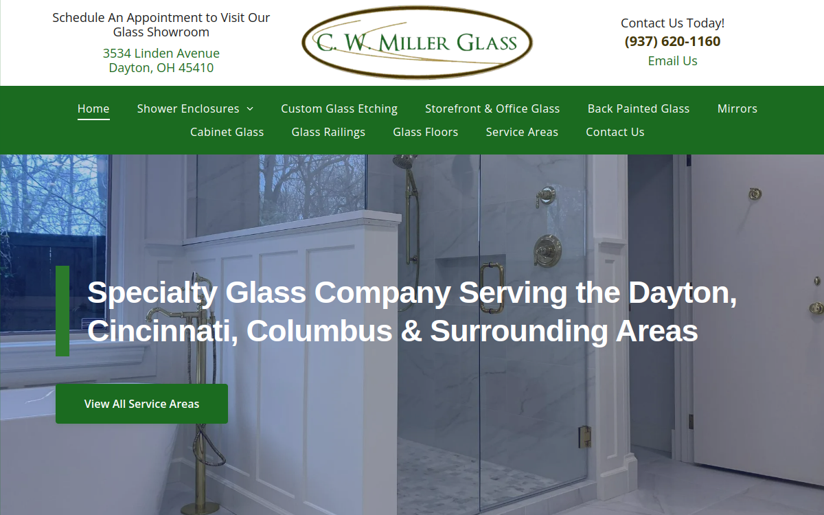 C. W. Miller Glass website screenshot
