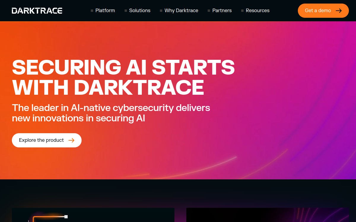 Darktrace website preview