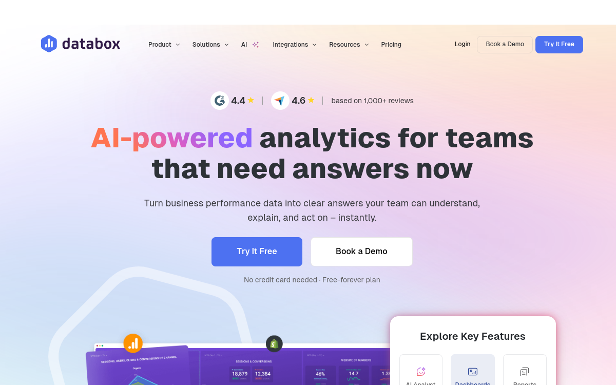 Screenshot of Databox