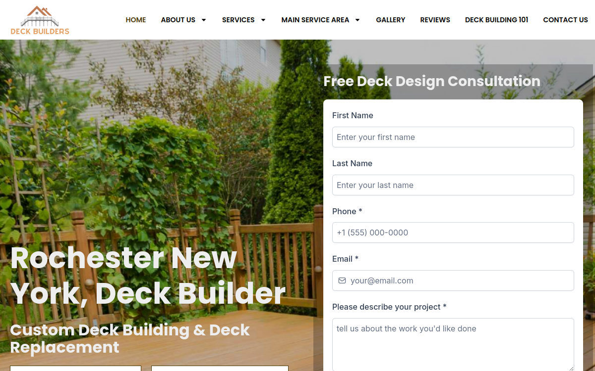 Deck Builders website screenshot