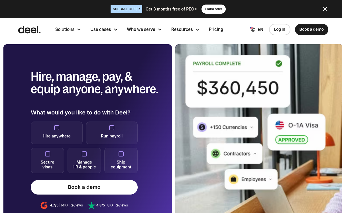 Deel interface screenshot