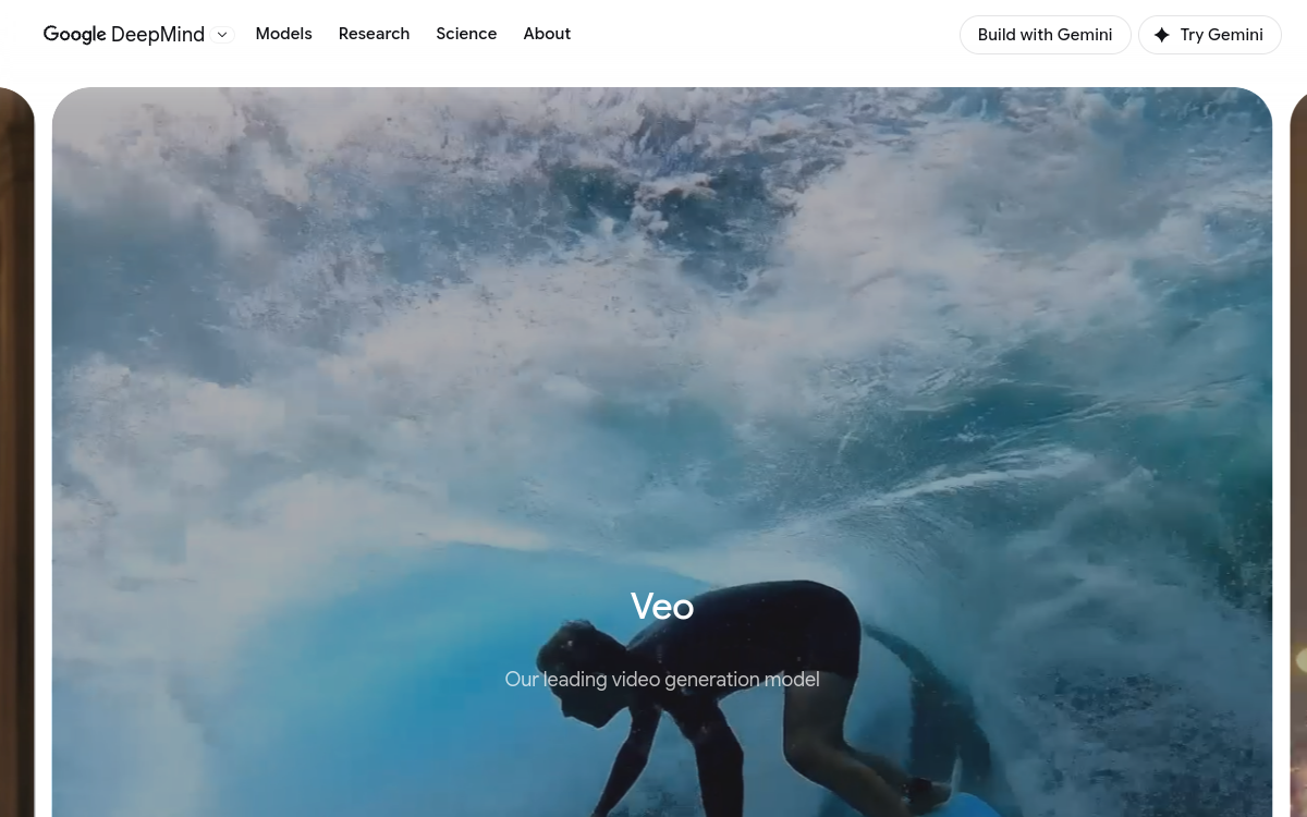 Google Veo website preview