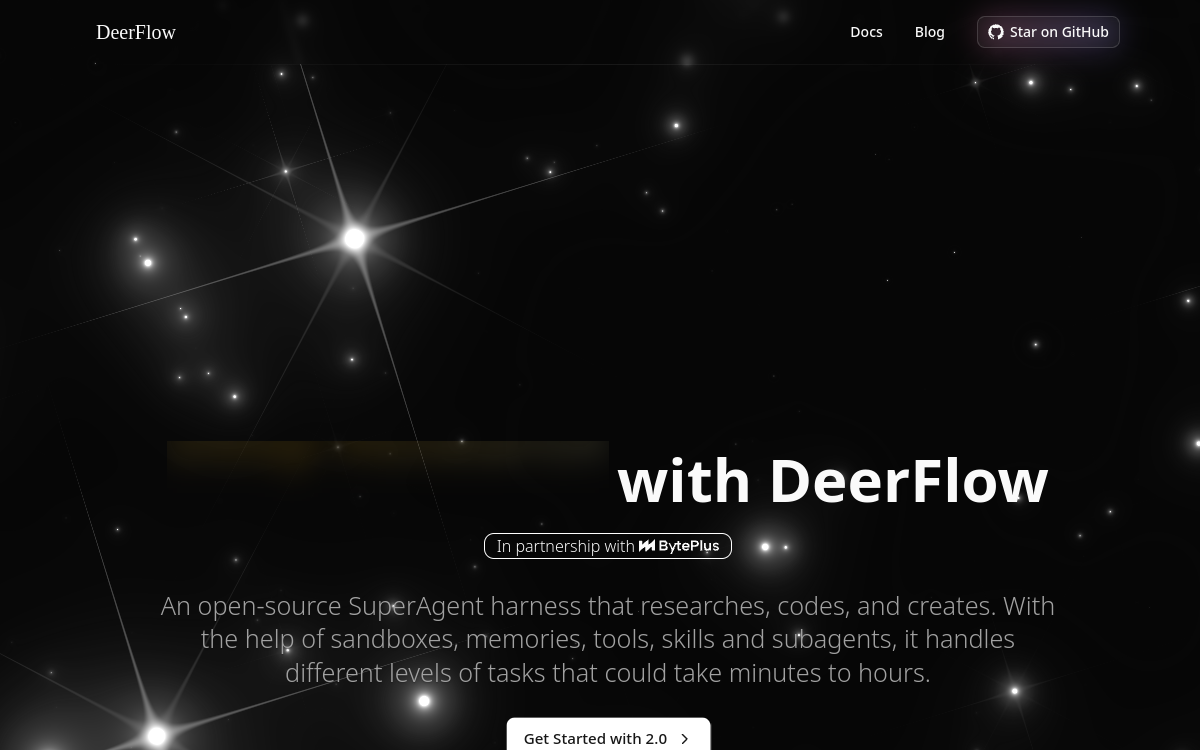 Captura de pantalla de DeerFlow