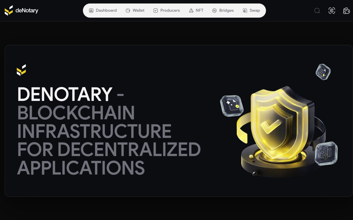 Разработка лендинга для deNotary — блокчейн-платформы нового поколения