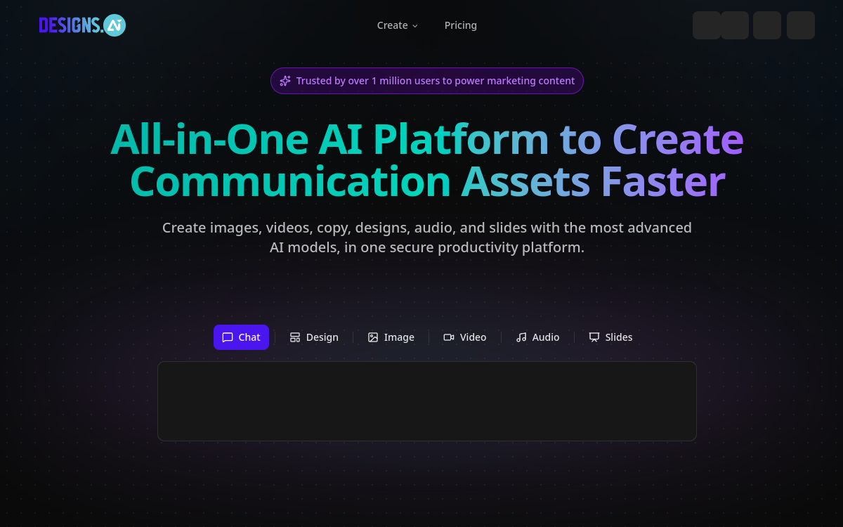 Designs.ai website preview