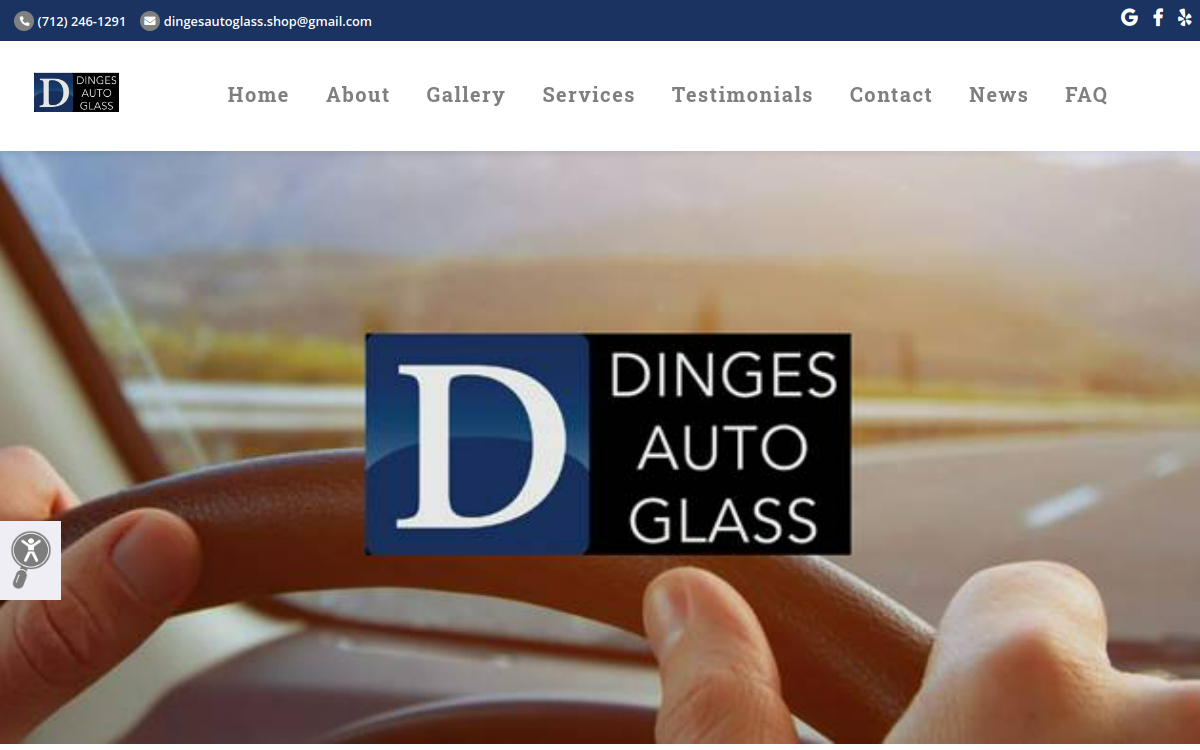 Dinges Auto Glass website screenshot