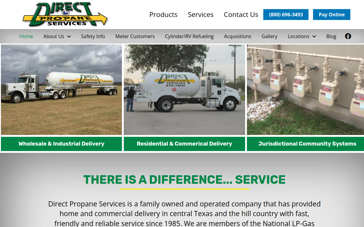 Direct Propane Services website screenshot