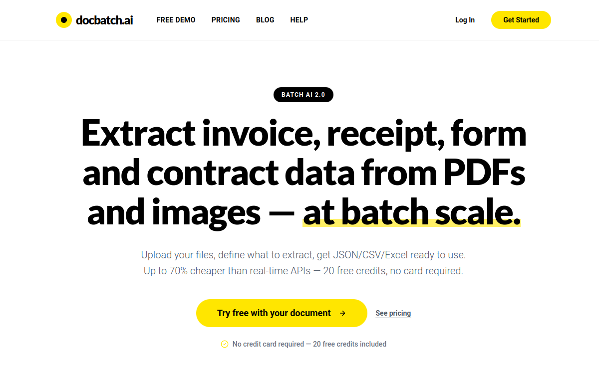 Screenshot of docbatch.ai