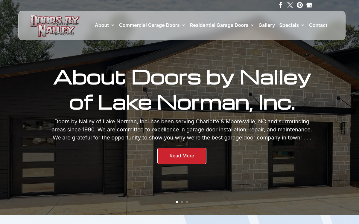 Doors by Nalley Inc website screenshot