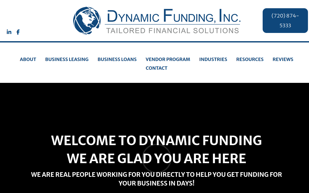 Dynamic Funding, Inc. website screenshot